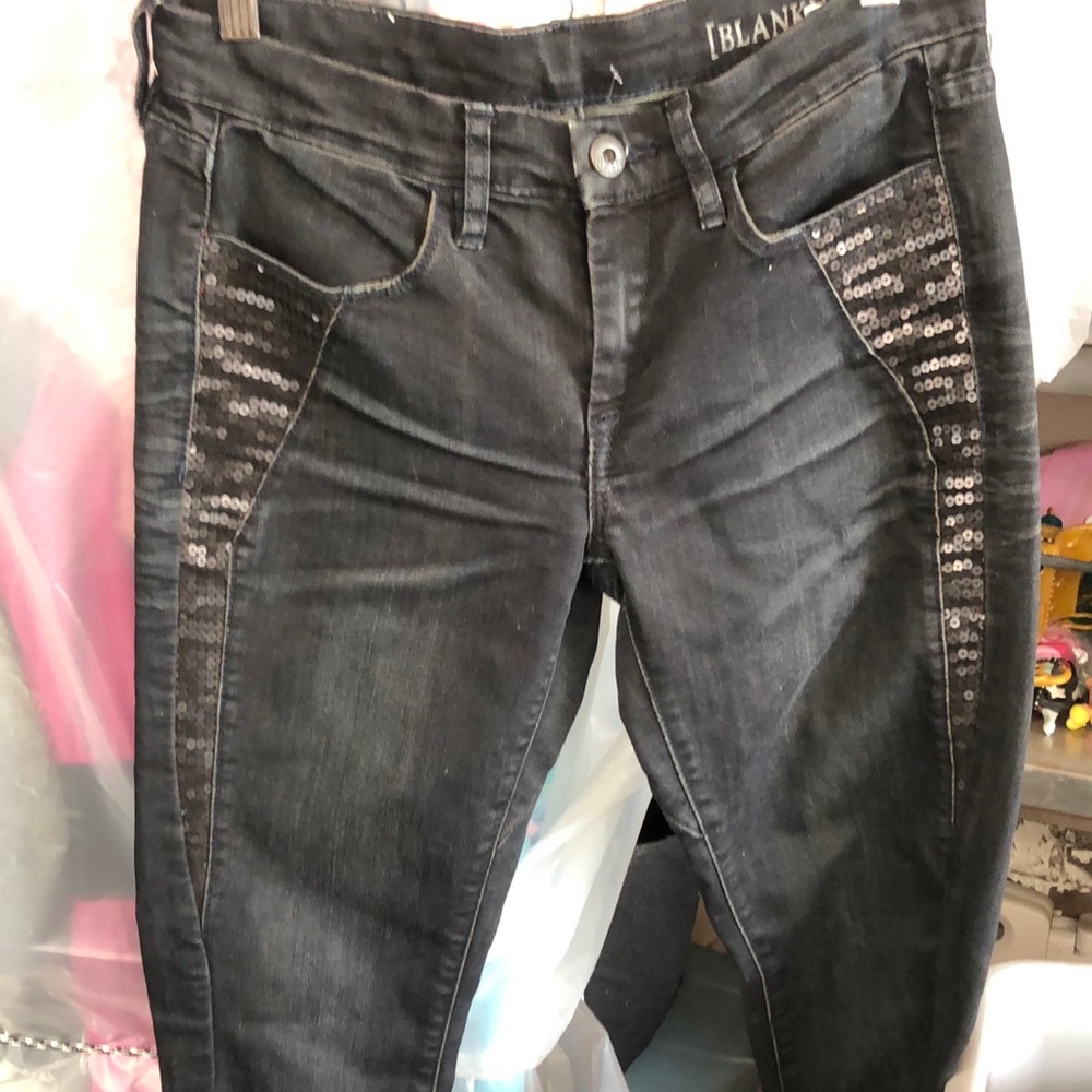 Blank NYC Black Sequin Skinny Jeans